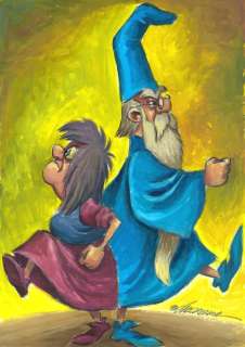 Joan Vizcarra | Merlin & Madame Mim "Opposites" - Original Painting - Joan Vizcarra - Acrylic Art | Catawiki