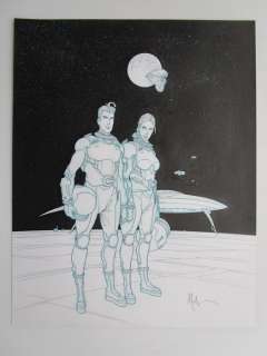 Malfin | Malfin - Originele illustratie - Golden City - Met Allison en Ambre | Catawiki