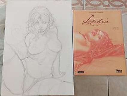 Adrino de Vinecentiis | Adriano De Vincentiis - Illustrazione originale + book Secret Sophia - Page volante | Catawiki