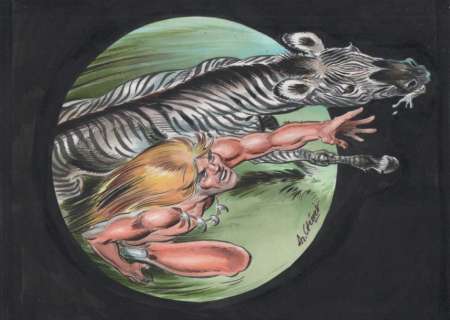 Chéret André | Â«RahanÂ» Gouache couleurs sur papier pour la couverture du | Tessier Sarrou