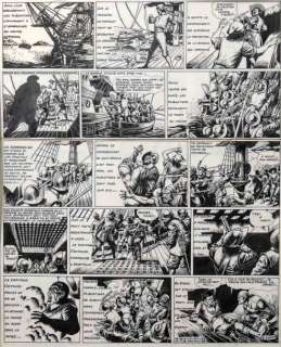 Cazanave Raymond (1893-1961) - CAZANAVE Raymond Â«Le Vampire des CaraïbesÂ» Grande planche Ã  l‘encre de