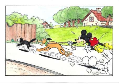 Millet | . Mickey Mouse & Pluto - Millet - Original Drawing - EO | Catawiki