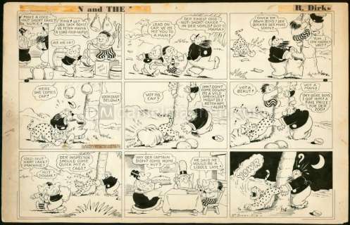 Rudolph Dirks - Planche originale - Publiée en 1937  - Captain and the Kids