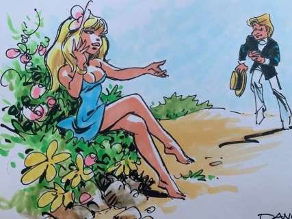 Dany | Dany - Dessin original en couleur - Olivier Rameau et Colombe - En route pour de nouvelles aventures | Catawiki
