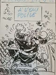 Kox, Daniel | Kox, Daniel - Crayonné original - Couverture - Agent 212 T26 - Ã€ l’eau police - (2007) | Catawiki