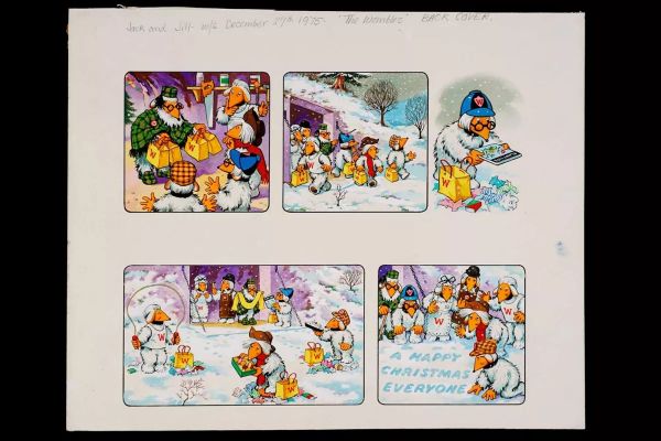 Lot 301 - An original painted rear-cover strip featuring the Wombles at Christmas | misc / divers