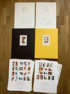 Giovanna Casotto | Giovanna Casotto - Portfoli Watererotic Girls e Watererotic Girls 2 con due disegni originali - Page volante - EO - (2020/2021) | Catawiki