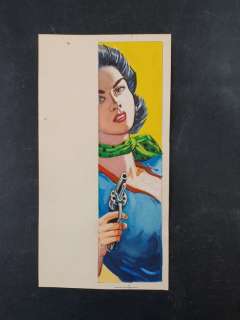 Francesco Gamba | Francesco Gamba - Illustrazione Originale "La Ragazza Con La Pistola" - Page volante - Exemplaire unique | Catawiki