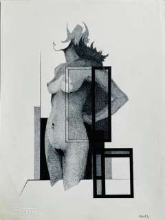 Eugène Eechaut | Eugène Eechaut - 8 Dessins originaux nu - Travail Ã  l’encre - (1977/1983) | Catawiki