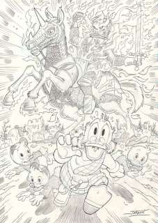 Julian Jordan | Uncle Scrooge - DuckTales - The Ghost Knight - Size: 42 x 30 cm A3 - Signed Original painting by Julian Jorden | Catawiki