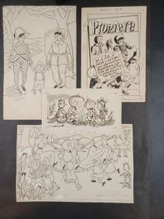 Raul Verdini | Raul Verdini 4x Illustrazioni Originali "Il Pioniere" | Catawiki
