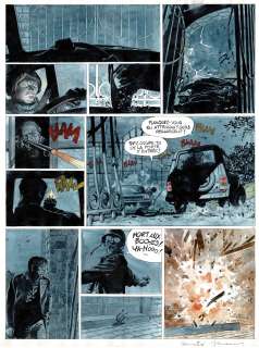 Hermann | Lune de guerre, planche originale à l’encre de chine et à l’aquarelle pour cet album paru en 2000 chez Dupuis. | Septimus