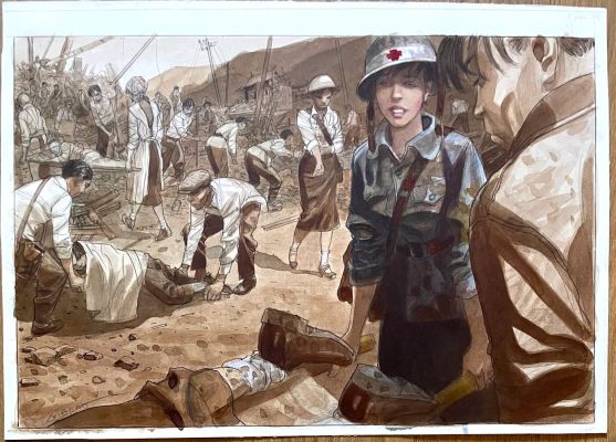 Jean-Pierre Gibrat | Matteo – Painted double page | Thornbush Art
