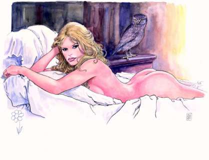 Milo Manara | BB #14 Encre de Chine et aquarelle sur papier Fabriano 350 | Millon