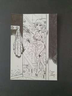 De Lazare, Dragan | De Lazare, Dragan - Dessin original - Rubine dans la douche - (2019) | Catawiki