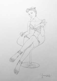 Giovanna Casotto | Giovanna Casotto - illustrazione originale a matita 25x35 - firmata - Page volante | Catawiki