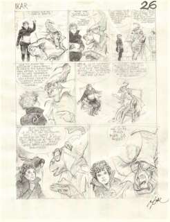 Follet, René | Follet, René - Planche préparatoire originale (p.26) pour â€œIkar. Le petit prince barbare Â». | Catawiki