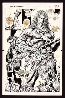 Rafael Kayanan, John Floyd - Original Art from Conan the Adventurer #11 (1995) Page 23 Pencils by Rafael Kayanan, Inks by John Floyd