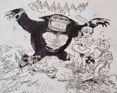 Wasterlain | Wasterlain, Marc - Dessin original - Les Pixels - Chasseurs de Monstres - (2007) | Catawiki