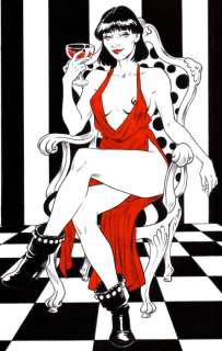 Elisabetta Barletta | Pin Up - E. Barletta - illustrazione originale "DRINK" - Page volante - Exemplaire unique (2022) | Catawiki