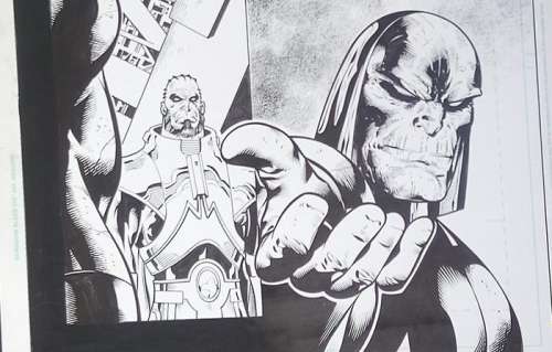 Tom Derenick Dessin / Wayne Faucher Encrage | JLA Tom Derenick- 11x17 - A3 - Countdown Vol 2 #13 - Page volante - Exemplaire unique - (2008) | Catawiki