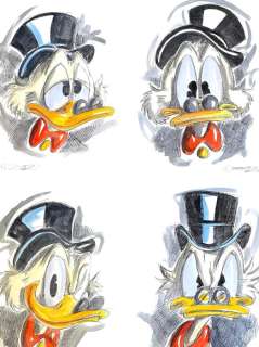 Stefan Klausewitz | Uncle Scrooge - 4 signed original Scrooge drawings by Stefan Klausewitz - Page volante - (2021) | Catawiki