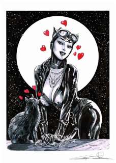 Giuseppe Candita | DC COMICS - illustrazione originale G.Candita "CATWOMAN" - Page volante - Exemplaire unique | Catawiki