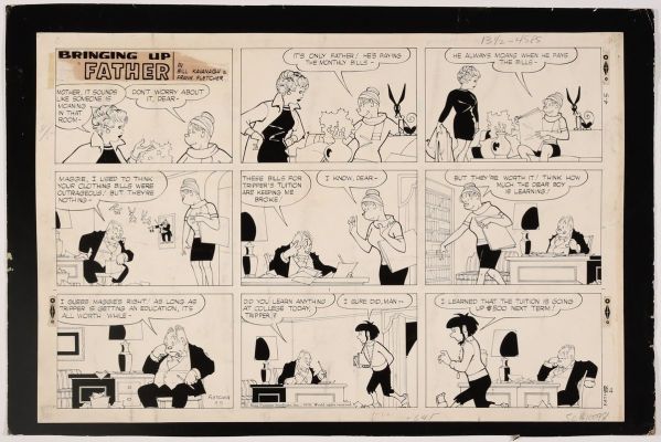 Original Art for the Bringing Up Father Comic Strip (4/5/1970) by Frank Fletcher | mycomicshop.com