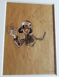 Buchet, Philippe | Original colour drawing, done in Indian ink and watercolour  - Sillage | Catawiki