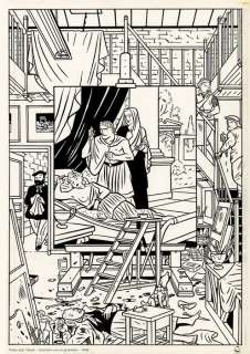 Chaland, Yves | Chaland, Yves - Estampe pigmentaire à tirage unique + certificat + NFT - Drame dans l’atelier du peintre - (2022) | Catawiki