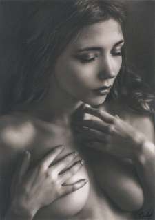 Calas, J.M. | Jean Michel Calas - Dessin original - Délicate et sensuelle - Format dessin: 21 x 29,7 cm. - (2022) | Catawiki