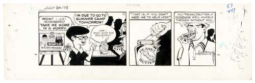 CHESTER GOULD DICK TRACY 1972 HUMOROUS DAILY COMIC STRIP ORIGINAL ART. | Hake’s