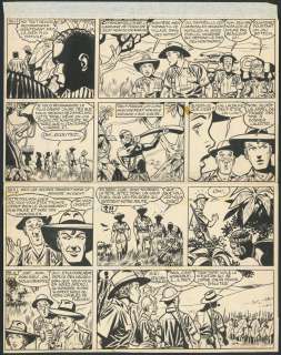 Victor Hubinon - Planche originale, numérotée 59, publiée dans Pilote n°269 du 17 février 1964 - La Piste de l‘Ivoire - Tiger Joe