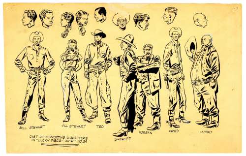 March - LUCKY PIECE, GENE AUTRY #40, Model Sheet (1950) | Russ Cochran