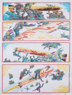 Druillet | Â«Un arrive! Un arrive!Â» Grande planche aux feutres de couleurs | Tessier Sarrou