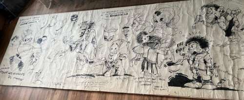 Wasterlain / Mitteï / Van Linhout / Hubert | Wasterlain / Mitteï / Van Linhout / Hubert - Frise originale dédicacée - 15x Dédicace + 4x signature - Cap 48 - (1980) | Catawiki