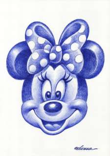 Joan Vizcarra | Minnie Mouse Close-Up - Original Drawing - Joan Vizcarra - Original Pen Art - Original Artwork | Catawiki