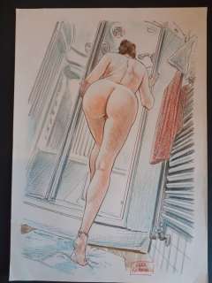 Luca Raimondo | Luca Raimondo - " la Doccia - Illustrazione originale - firmata" - Page volante - Exemplaire unique - (2022) | Catawiki