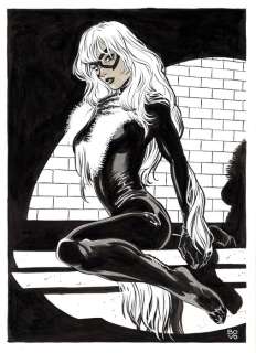 Lorenzo Bovo | Lorenzo Bovo - - illustrazione originale "BlackCat" - Page volante - Exemplaire unique | Catawiki