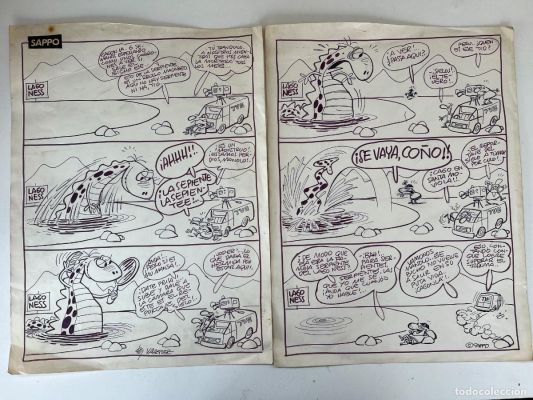 2 PLANCHAS ORIGINALES MANUEL VAZQUEZ SAPPO PAPUS 1981