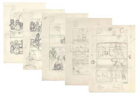 Fujio Akatsuka Hand-Drawn Manga Storyboard 5 " Boken Miru-chan | Mandarake (Big Web)