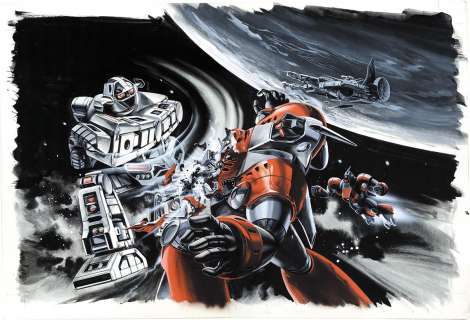 Toshio Okazaki Hand-Drawn Color Illustration "Video Warrior Laserion" | Mandarake (Big Web)