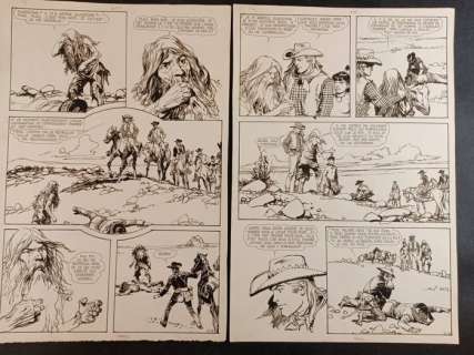 Carlos Roume | Hayawatha: Lo Sciacallo Bianco - Carlos Roume - Coppia di tavole originali - Page volante - Exemplaire unique - (1974) | Catawiki