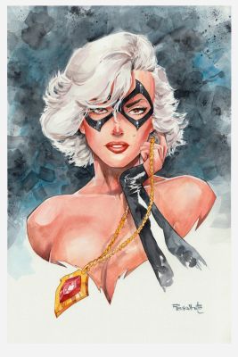 RB White - Perfect Black Cat 12x18 inches