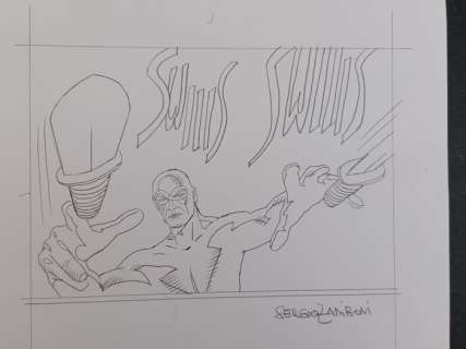 Sergio Zaniboni | Diabolik - Zaniboni - Illustrazione Preliminare "Diabolik Swiiis" - Firmata - Page volante - Exemplaire unique | Catawiki