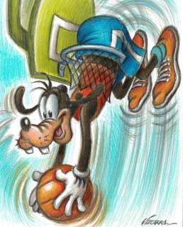 Joan Vizcarra | Goofy, The Basketball Player - Original Drawing - Joan Vizcarra - Pencil Art - Original Artwork | Catawiki