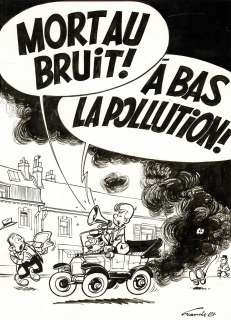 Francis | Marc Lebut, couverture originale à l’encre de chine réalisée pour le journal Spirou N° 1777 du 4 mai 1972. | Septimus
