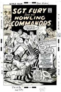 Dick Ayers Sgt. Fury #83 Cover Original Art (Marvel, 1971). Could it be true -- has Dum Dum Dugan met his - | Heritage