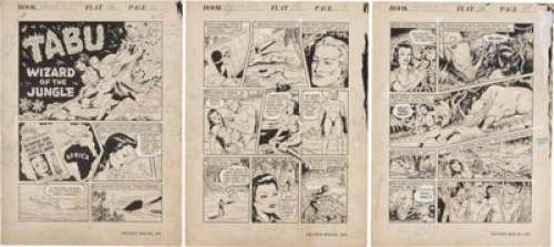 George Wilhelms Jungle Comics #22 Complete 7-page Tabu Story Original Art Group (Fiction House, 1941). Tabu, -