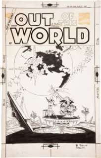 Steve Ditko Out of This World #11 Cover Original Art (Charlton, 1959). Is your mind blown yet? Here is one of - | Heritage